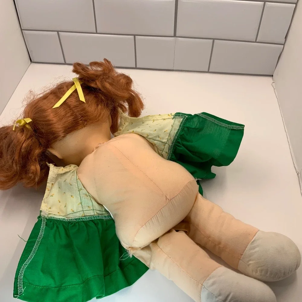 Vintage 1988 Northern Tissue Girl Promotional Doll Red Hair Freckles Green Dress